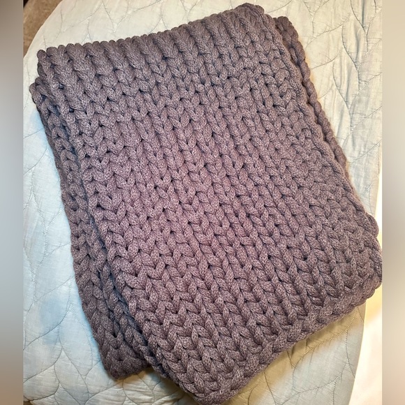 Treasure and Bond dark gray jersey rope throw blanket